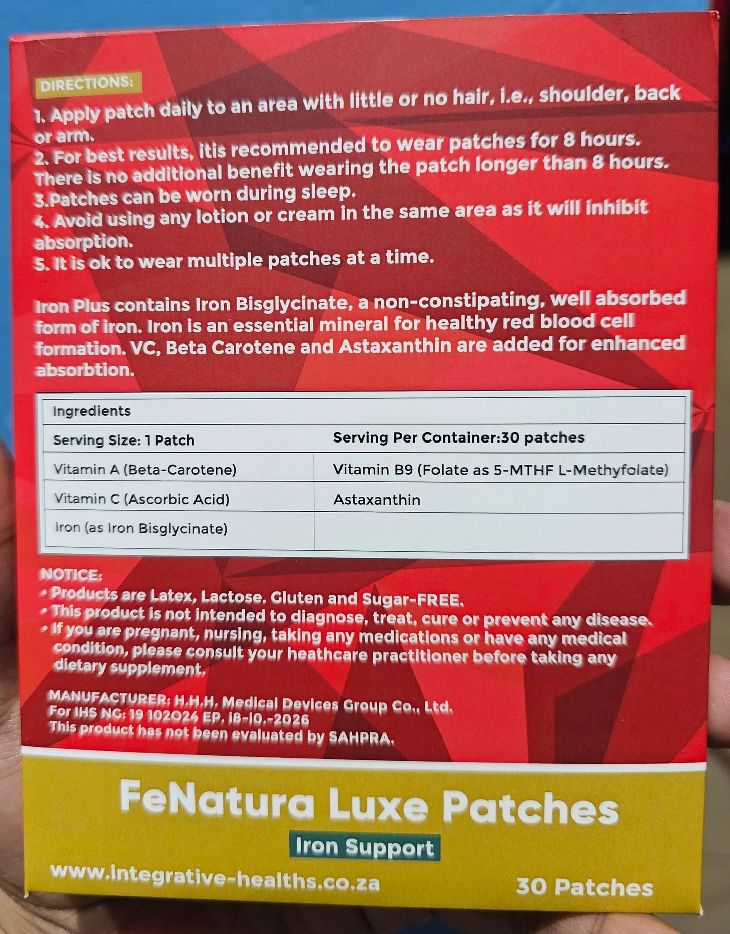 FeNatura Luxe Patches - Iron Support